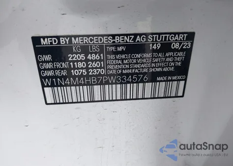 2023 Mercedes-Benz Glb 250 4Matic from USA, damaged, VIN W1N4M4HB7PW334576